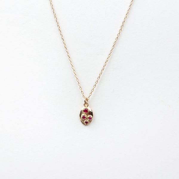 N + A - Shield Necklace - Ruby