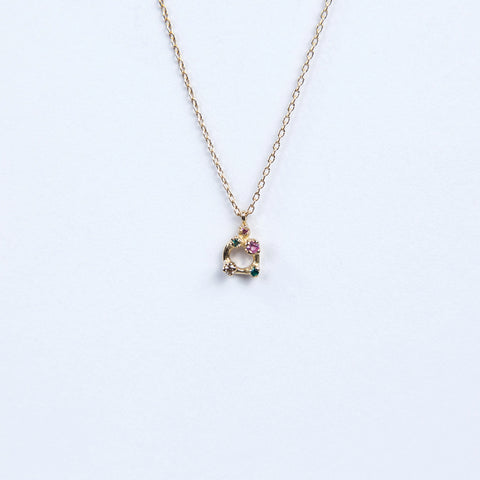 N + A - Five Stone Necklace with Pink Sapphire