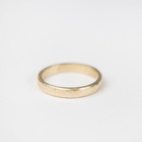 Black Barc - Hammered Thin Band - 14k Yellow Gold, Size 5.5